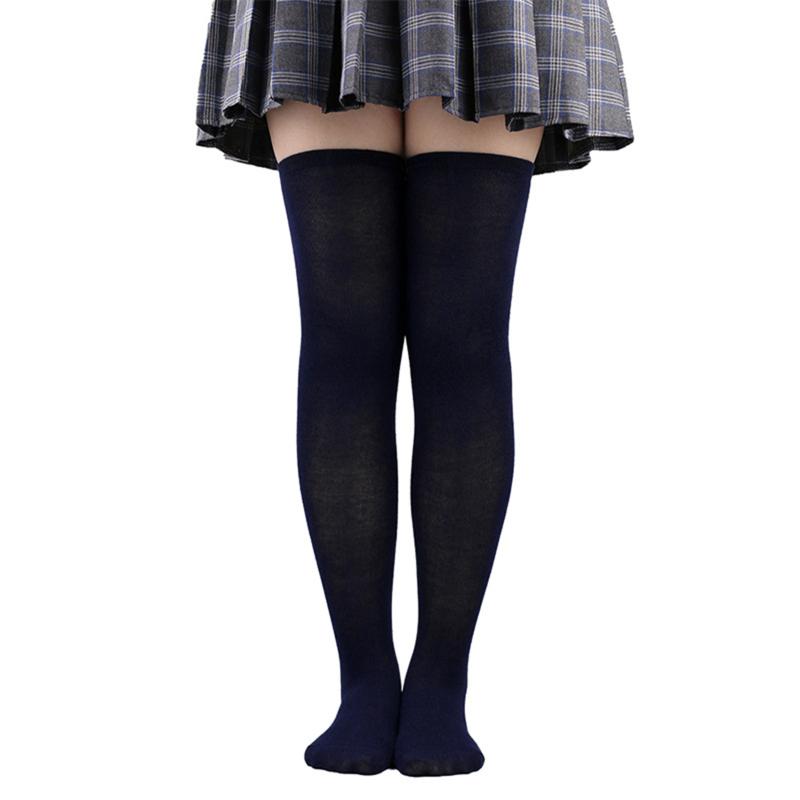 Women Over Knee Thigh High Socks Academic Style solid corlor Long Socks Over The Knee Stockings For Ladies Girls