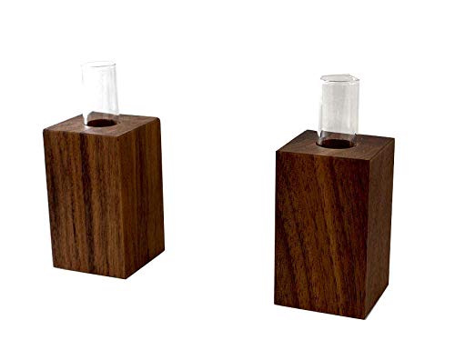 Kamidana No Sato Modern Shinto Accessories Walnut Bottle Pair