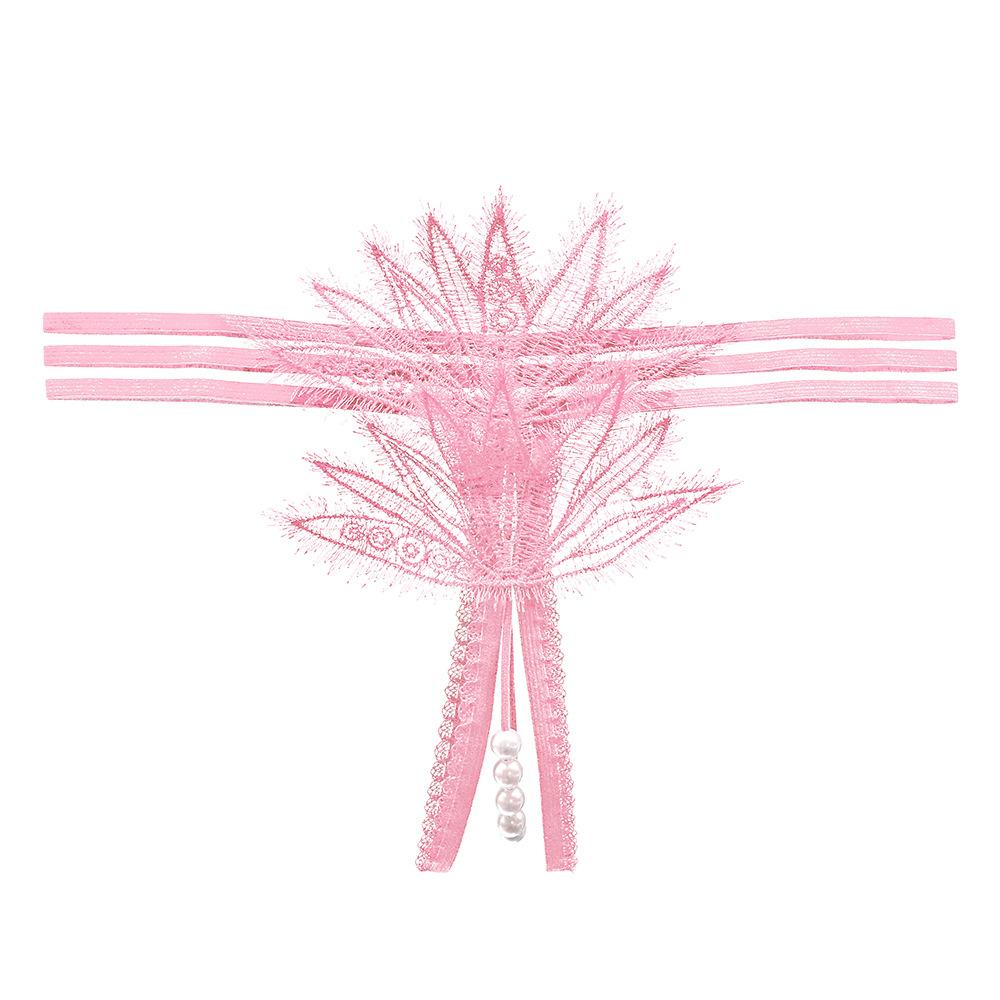 Flirting Eyelashes Lace Panties Can Be Inserted Into Women's Erotic Beaded Massage Bed Teasing Hot Perspective Thong 2290
