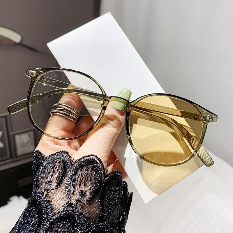 

Зеркало крупным планом, женское модное зеркало высокой четкости с защитой от синего света, изменяющее цвет, студенческое, однотонное, законченное, оправа для очков для близорукости -400