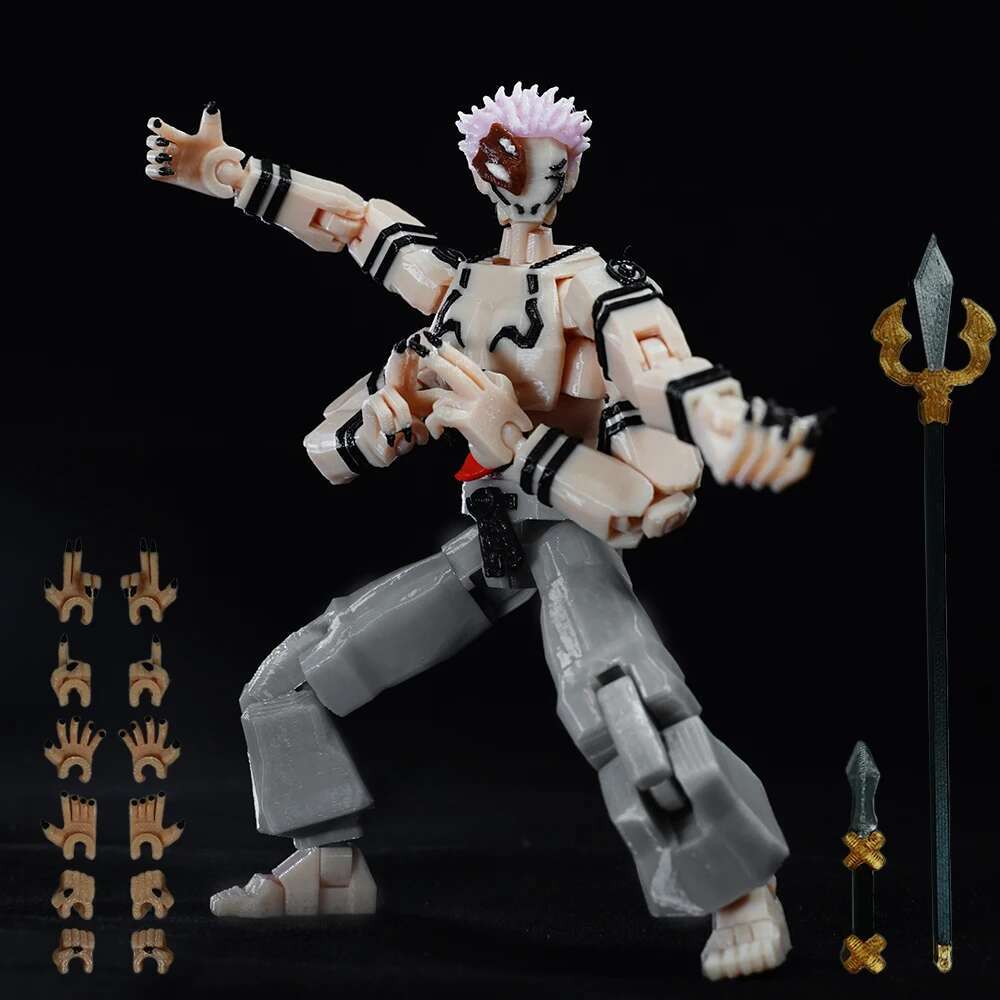 Jujutsu Kaisen 3D Printed Ryomen King Of Curses Heian Sukuna Multi-Jointed Shapeshift Toys Action Figures Model Ornaments Gifts