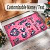 Hearts Theme Crystal Velvet Floor Rug Personalized Custom Name Text Warm Carpet Home Decoration