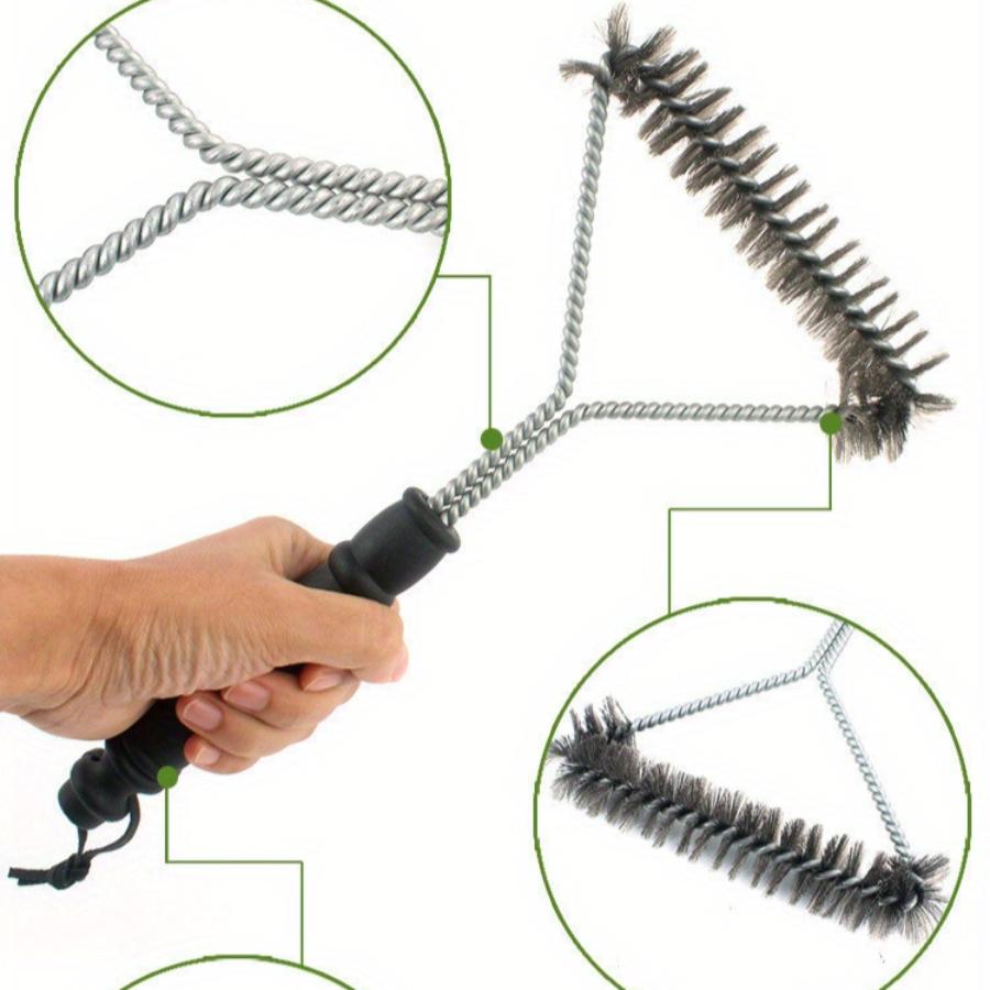 1pc Extra-Long Handle Y-Design Grill Cleaner Brush - Durable Stainless Steel Bristles for Non-Stick BBQ Cleaning - Ideal Outdoor Grills Accessory