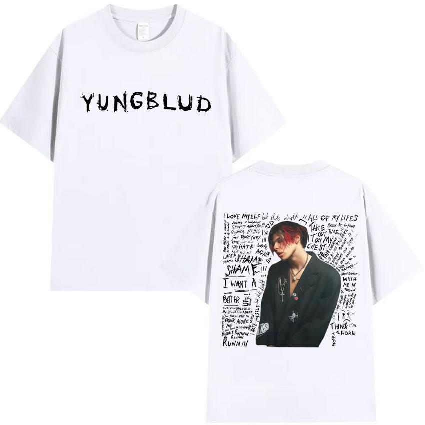 Rapper Yungblud Print T Shrit Mens Clothing Oversized Gothic Tshrit High Quality Short Sleeve Tee Hip Hop Tops Streetwear Unisex