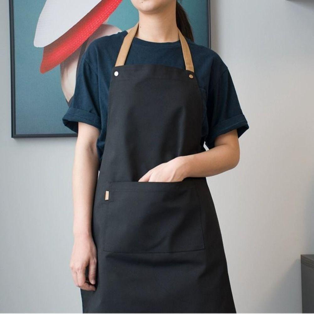 with Pockets Kitchen Apron Waterproof Sleeveless Apron New Waiter Uniform For Men Women