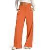 Women's Casual Fashion Solid Color Elastic Waist Drawstring Workwear Wide Leg Pants With Pockets