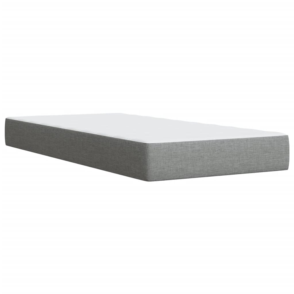 Vidaxl Letto Continentale Con Materasso, Grigio Chiaro, Tessuto, 80X200 Cm