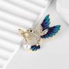 New Fashion Rhinestone Enamel Bird Brooch Cute Ainmal Hummingbird Eagle Brooches Scarf Dress Coat Lapel Pins Suit Badges Jewelry