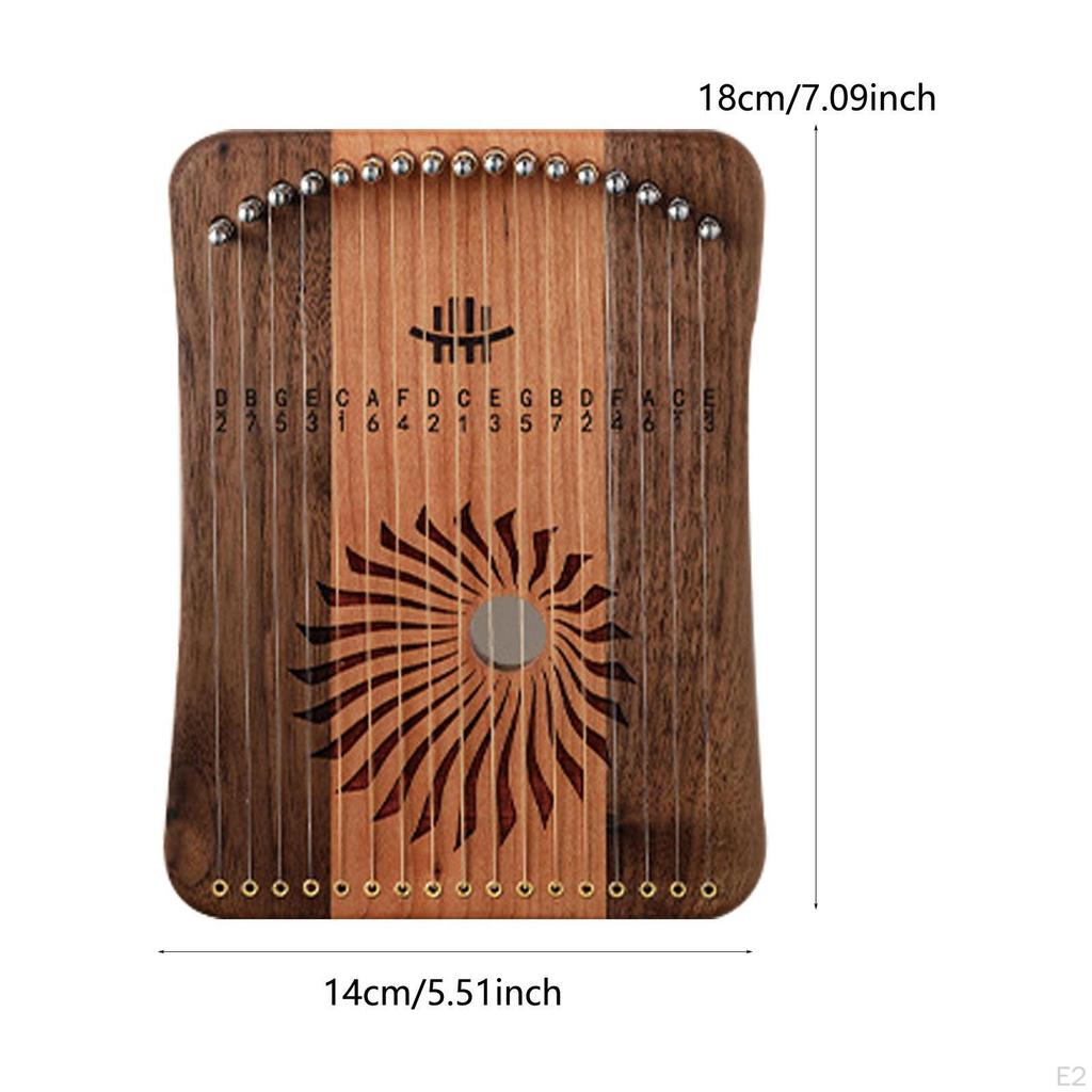 Lyre Harp 17 Strings Wood,Lightweight,Comapct,Harp Instrument Musical for Music Lovers
