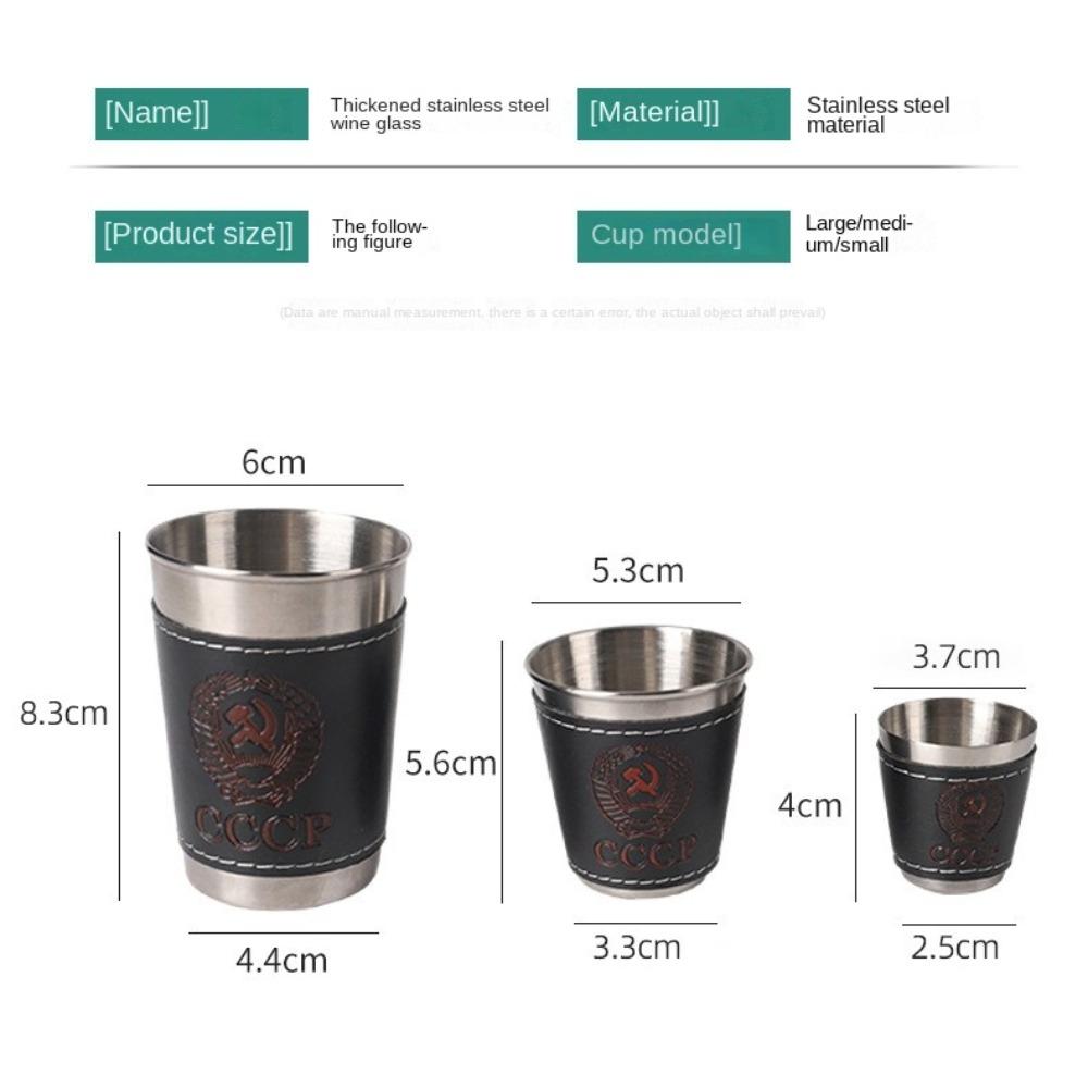 4Pcs Portable Outdoor Travel Cups Set Stainless Steel Portable Design Coffee Cup with PU Leather Cup Sleeve Beer Cup Camping