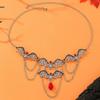 Punk Trendy Alloy Bat Necklace With Hollow Geometric Pendant Halloween Accessory