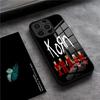 Coque de téléphone pour iPhone 17 Pro Max 15 Pro 16 14 Plus 12 13 Mini 11 Pro avec Housse en Verre Résistante aux Chocs - Groupe de Rock K-Korn