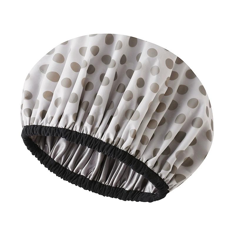 Cuffia da doccia impermeabile per bagno Cuffia per capelli elastica per cappello da bagno addensata per donna Bellezza Parrucchiere Dot Prodotti Accessori per il bagno