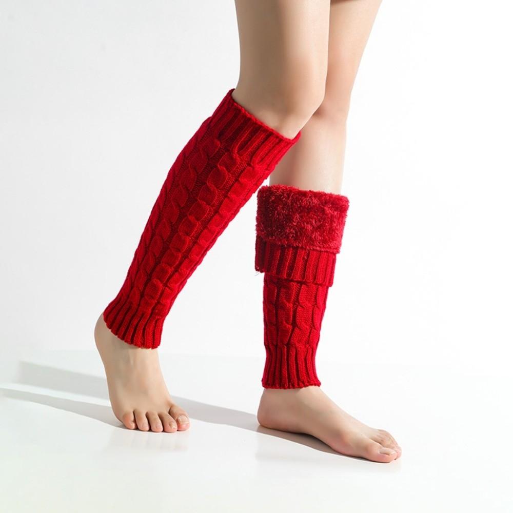 Foot Cover Fleece Leg Warmers Knee High Knitted Leg Coverings Fashion Winter Leg Warmers  Women
