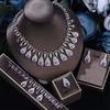 Fashion Light Luxury Bright Diamond Special-shaped Colored Zircon Dinner Dress Set Necklace Earrings
