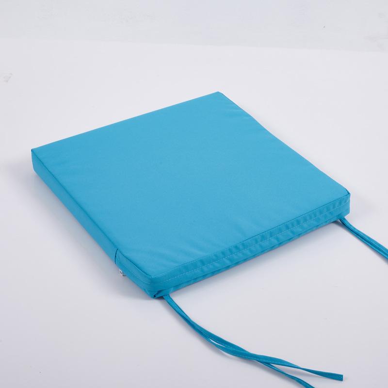 Solid Color Square Cushions Outdoor Waterproof Patio Cushions Striped with Binding Strap for Garden Sofa Chair Seats Decoration