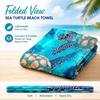 Ocean Sea Turtle Towel Flat Print Teal Blue Bath Towel Quick Dry Microfiber Beach Towel for Swim Pool Summer Vacation Gift