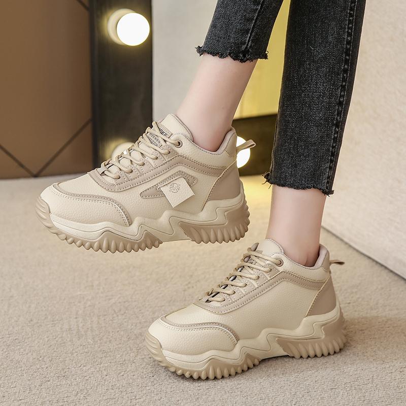 2024 Women Platform Shoes Height Increasing Chunky Sneakers High Quality Female Vulcanized Shoes Sneakers Casual Ladies Trainers