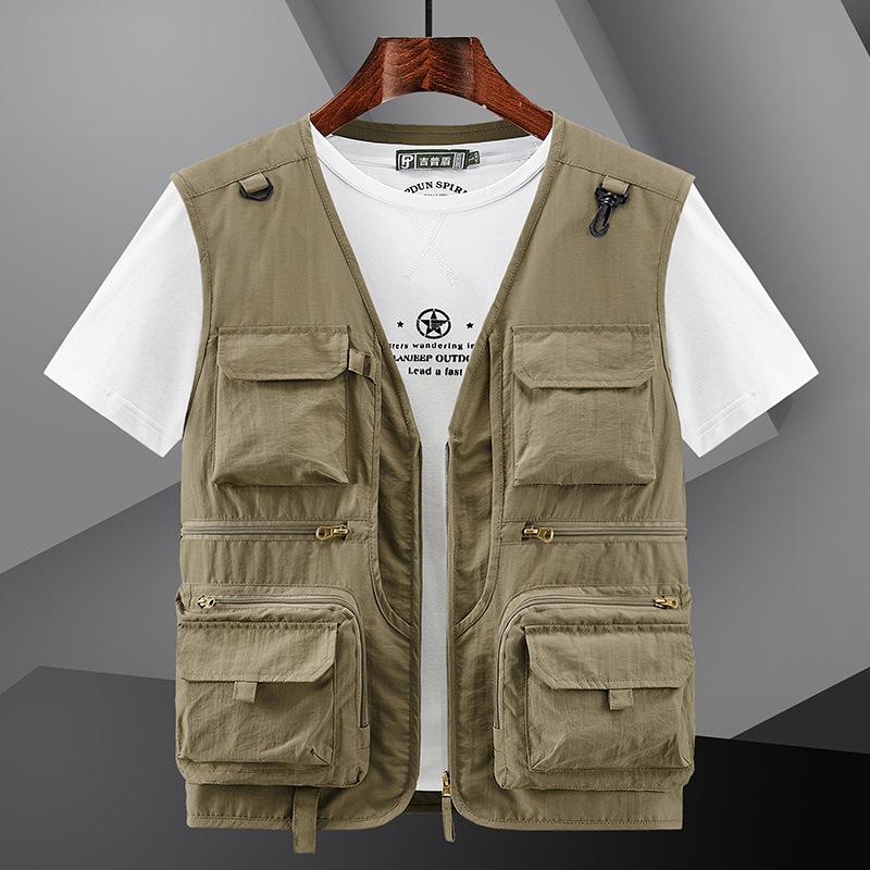 Quick-Dry Multi-Pocket Outdoor Vest for Photography, Fishing, and Mountaineering