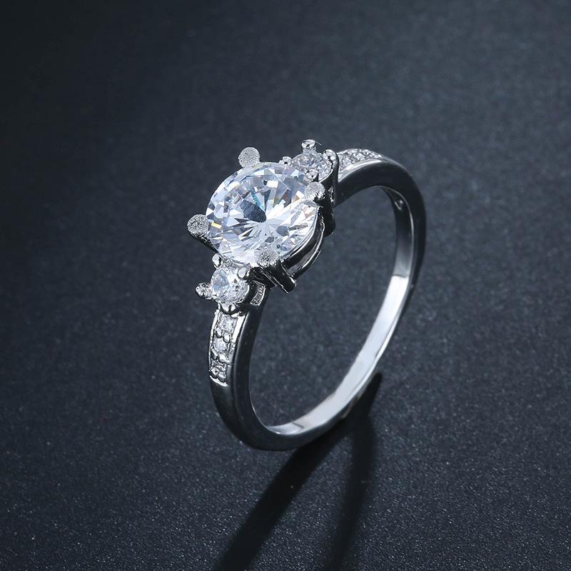 Natural Diamond Engagement Ring Classic Six Prong Setting Solitaire Proposal Ring For Women Luxury Wedding Band Jewelry Gift