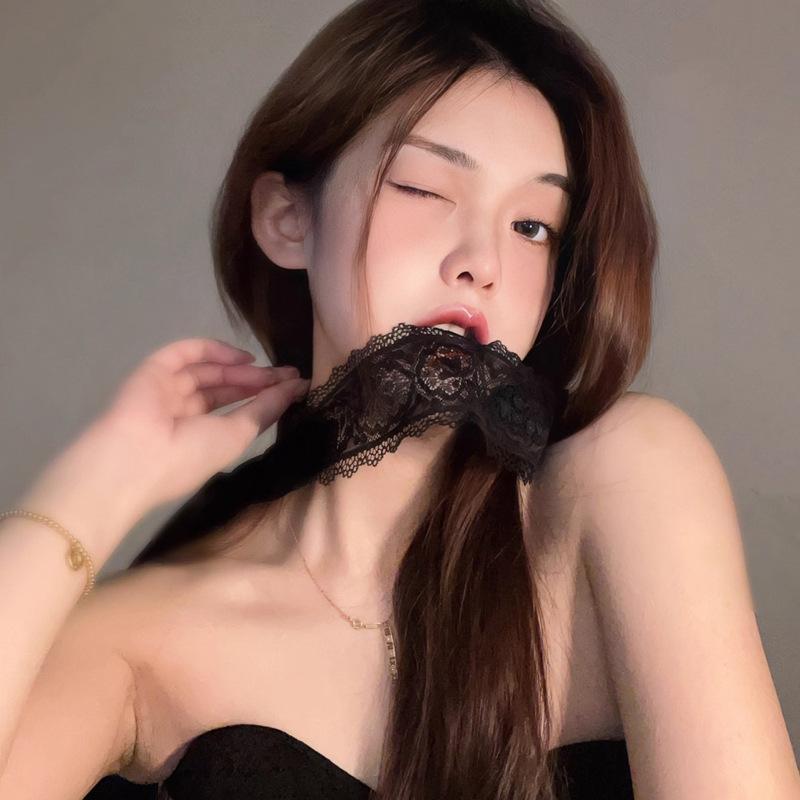 Bunny headband lace big ears black lace lace sexy cute blindfold accessories sex lingerie