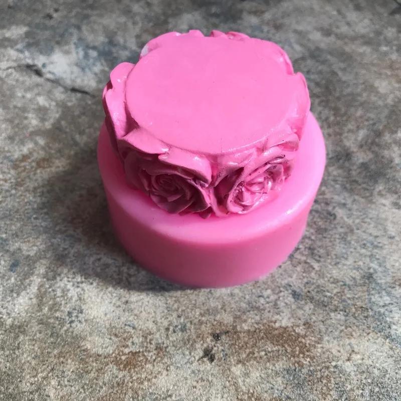 3D Rund Rose Blomster Form Silikon Såpeform DIY Håndlagde Såpeformer Såpelaging Fondant Kake Lysformer Håndverksdekorasjon