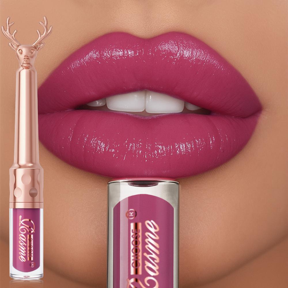 Moisturizing Cream Lip Gloss Autumn/Winter Moisturizing Liquid Lipstick Long Lasting Non Greasy Lip Makeup Christmas Brown