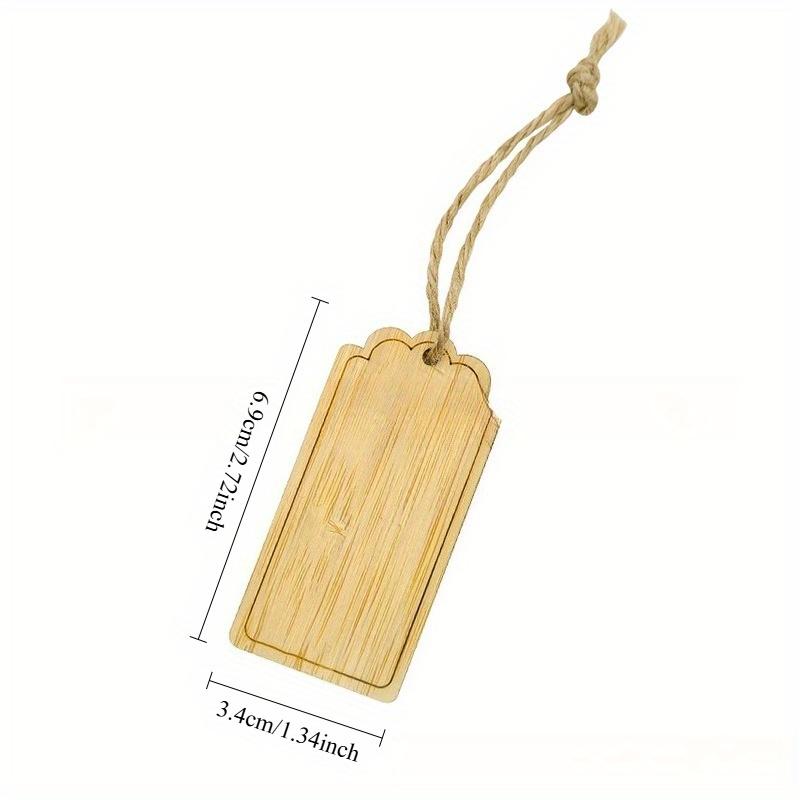 10Pcs Blank Bamboo Square Small Hanging Tag Decorative Hanging Tag for Car Interior Flower Basket Gift Box Clothing Accessories Hanging Tag Decoration
