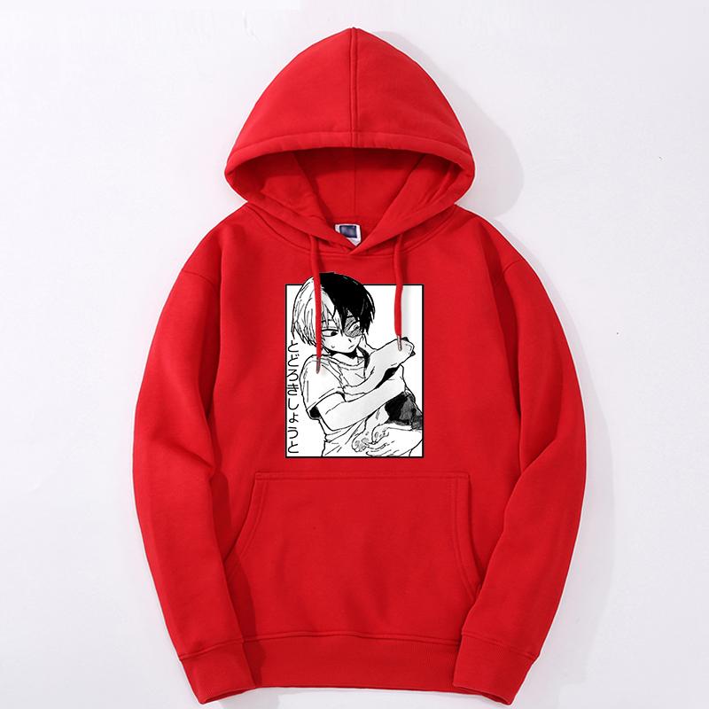 My Hero Academia Todoroki Shoto Graficky Potisknutá Pánská Dámská Klasická Mikina s Kapucí Pánská Harajuku Oversized Mikina