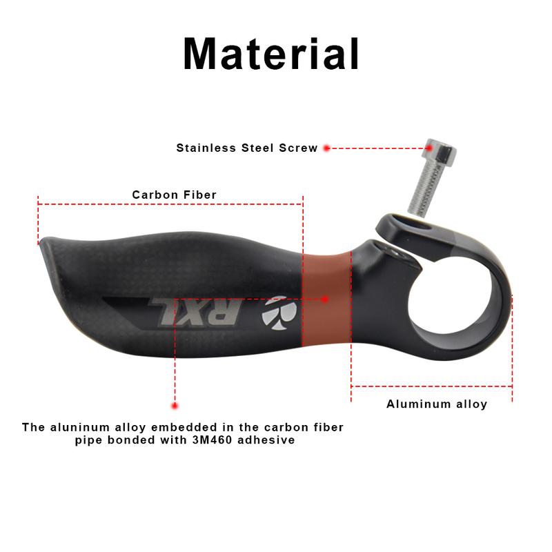 RXL SL-Bicycle Handlebar Horns, Black Bar End, Ergonomic Design, Mountain Bikes, Carbon Fiber, Horn
