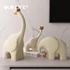 Family of Three Elephants Ceramic Ornament for Living Room Decoration