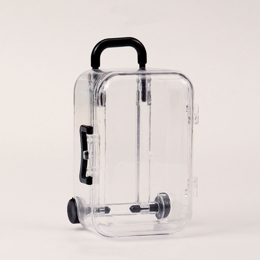 Retractable Wheels Mini Suitcase Fruits Glow In The Dark Luminous Fruits Toy  Jewelery Storage Box