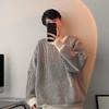 Rundhals-gestreifter Pullover Herren Herbst und Winter neue Mode Pullover Strickpullover Retro locker vielseitige Kleidung