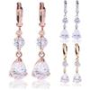 Damesmode Waterdruppel Vorm Kubieke Strass Dangling Oorbellen Oorhangers
