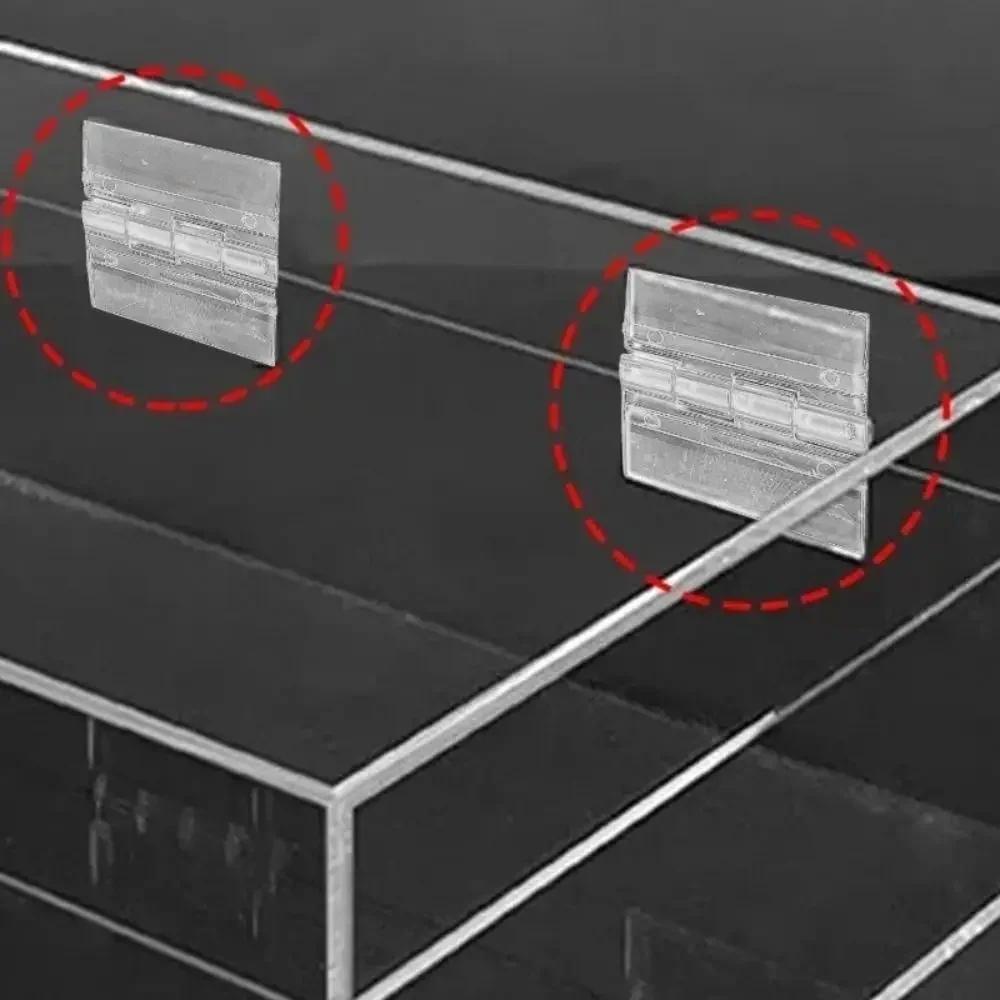 New Self-Adhesive Folding Hinge Transparent Acrylic Door Hinges DIY Fixing Hinge for Cabinet Drawer Jewelry Boxes