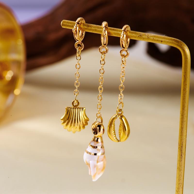 1/3Pcs Stainless Steel Creative Conch Coral Seahorse Bikini Buckle Pendant For Women Starfish Fish Shell Bikini Swimwear Jewelry