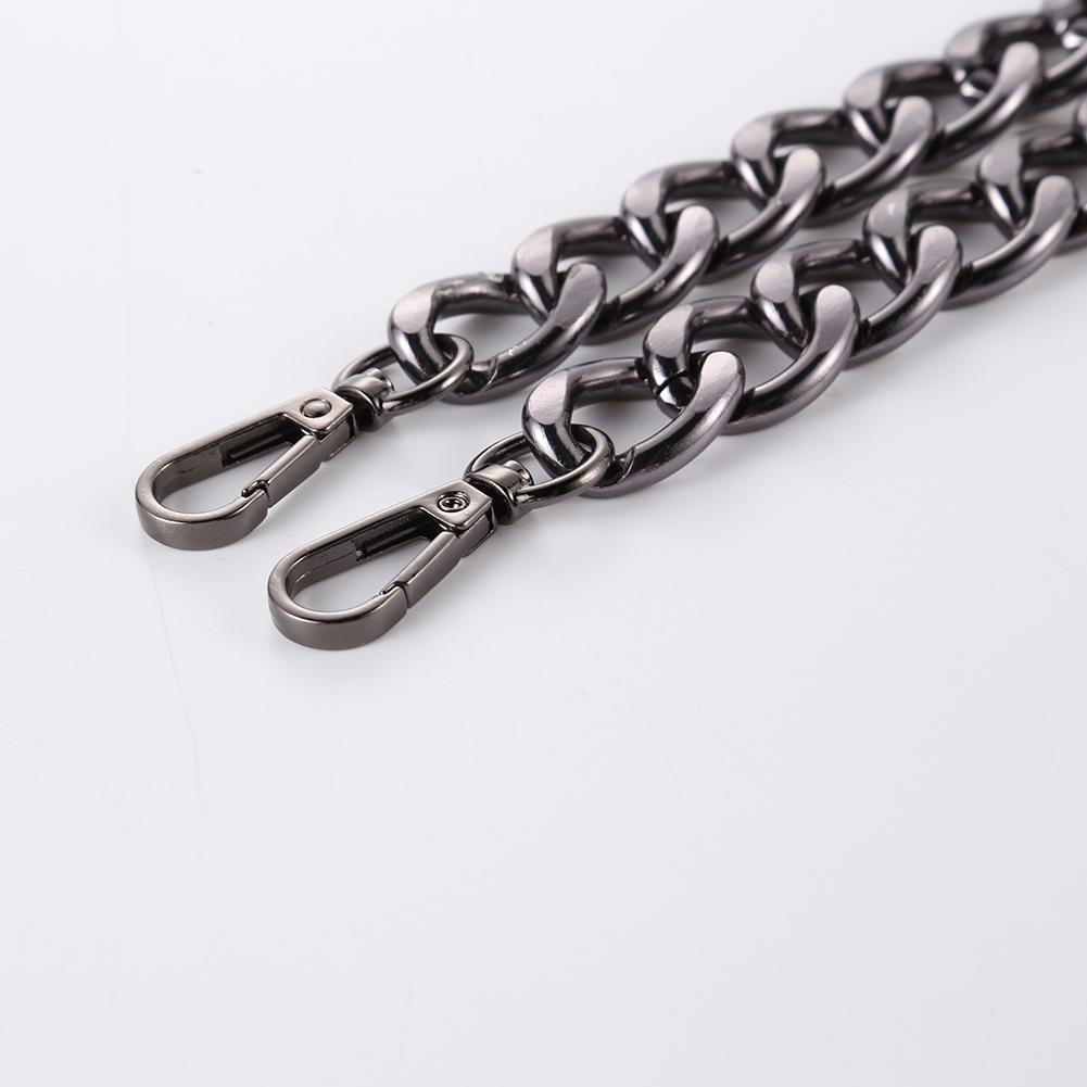 40cm Punk Metal Thick Chain Bag Shoulder Strap DIY Handbag Handles (Black)