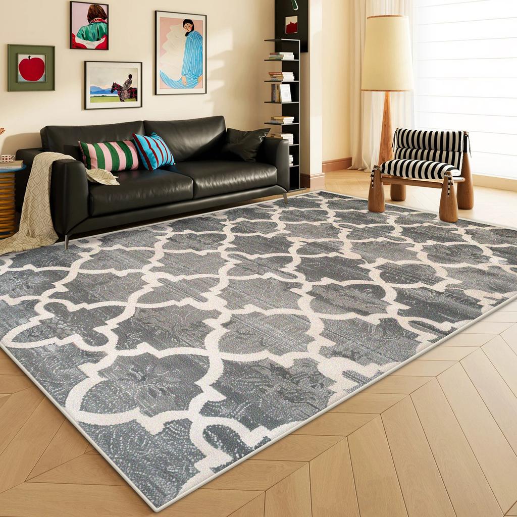 Nordic Geometric Carpet for Living Room Light Luxury Decoration Striped Abstract Rug Bedroom Kitchen Washable Non-slip Floor Mat