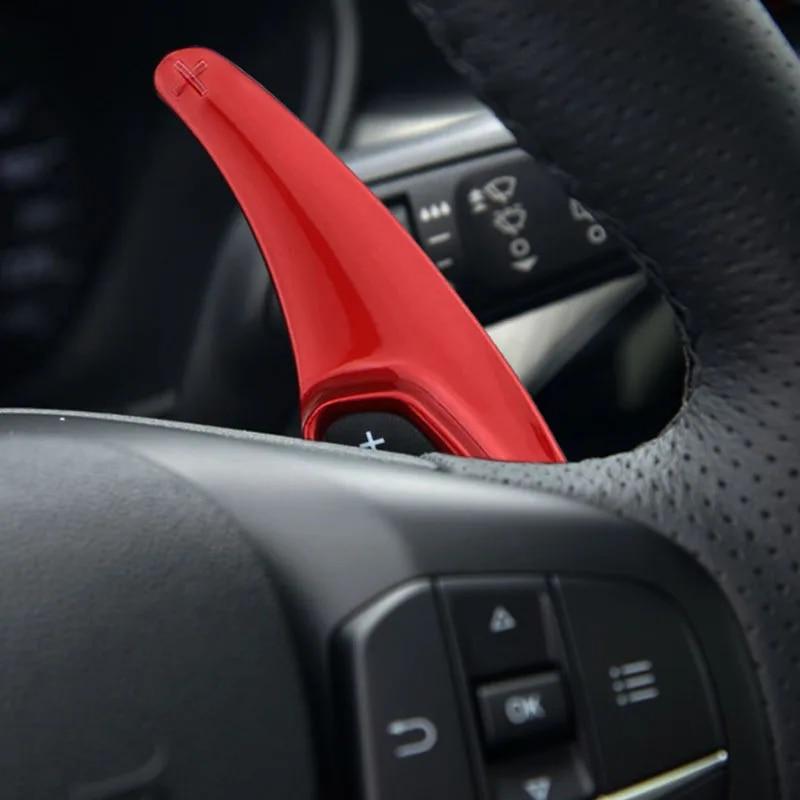 2Pcs/Set ABS Chrome Car Steering Wheel Paddle Extension Shifters Shift Sticker for Ford Focus 4 MK4