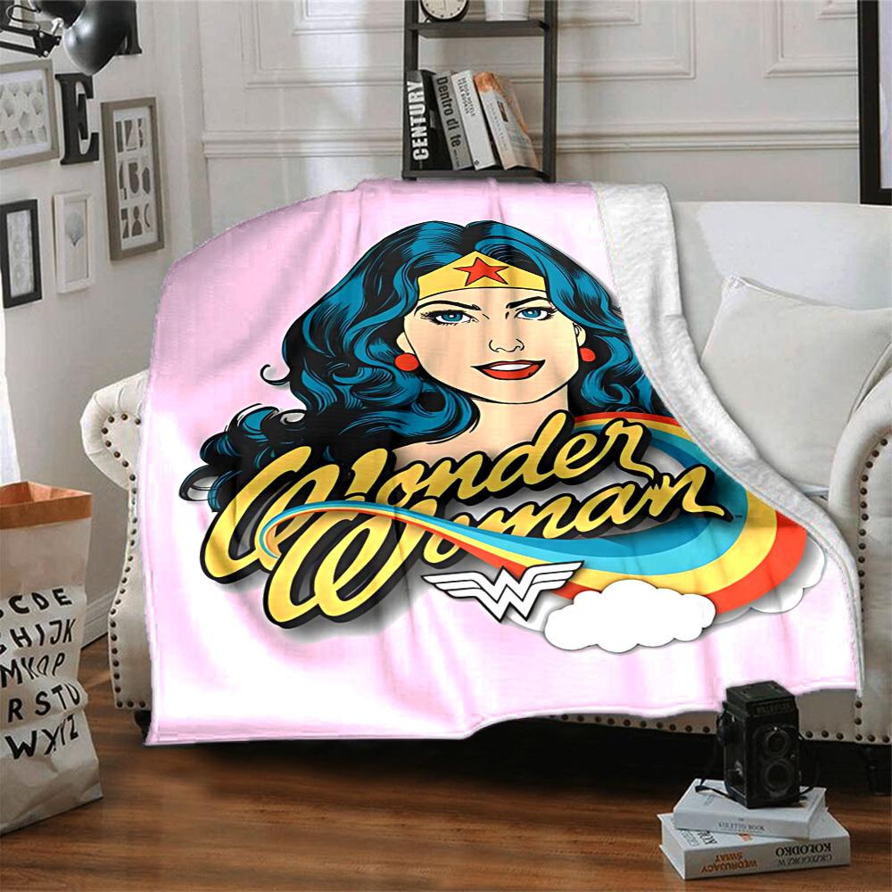 1ks Wonder Woman, Superhrdinská deka Polyesterové vlákno, Celoroční pohodlí na pohovku, Postel, Kancelář, Auto, Kempování Ideální domácí dekorace a dárek, Pohodlí v kanceláři