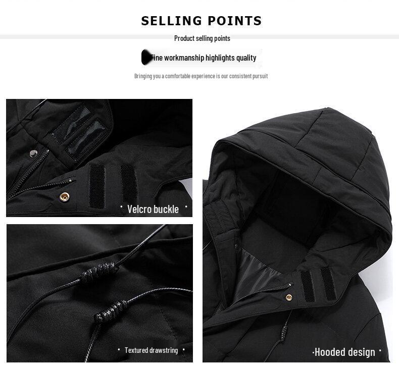 Plus Size Men's Mid-Length Thickened Winter Cotton Jacket