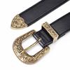 Women'S Belt Vintage Carved Needle Buckle Punk Hip Hop Rock Style Jeans Belt Y2K PU Leather Waist Belts