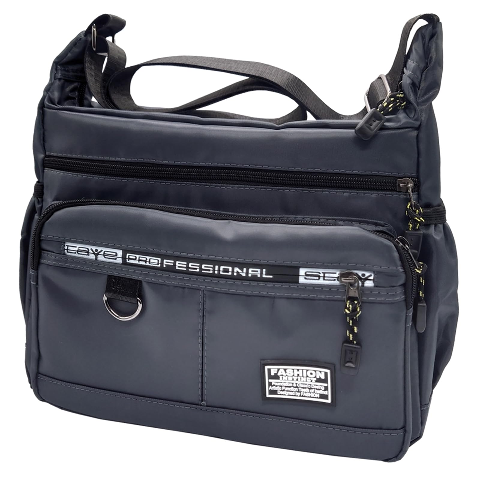 

Cross Shoulder Large A4 Nylon Messenger Ideal for Outdoor Zipper Multiple Water Bottle Retro Business Horizontal or Tablet Shoulder Bag X-cross Men s сірий колір