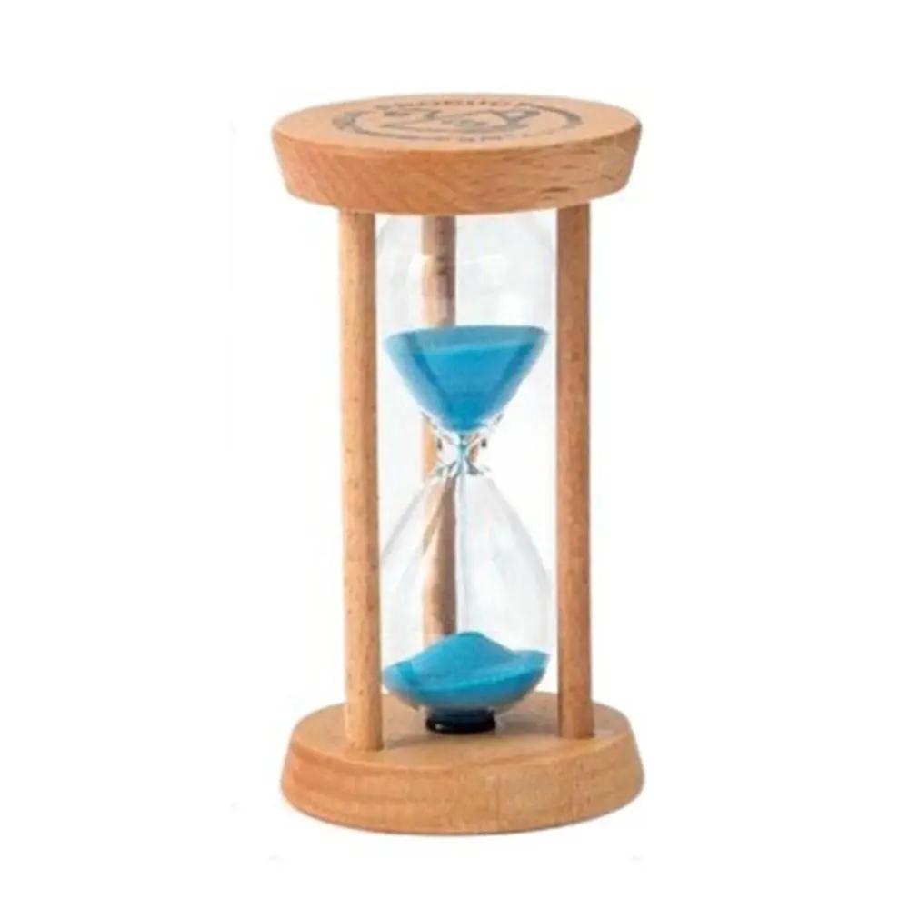 Natural Wood Sand Clock Home Decoration Creative Round Hourglass Timers Wooden Hourglass 1/3/5 Minutes Pink Blue Kitchen Timer