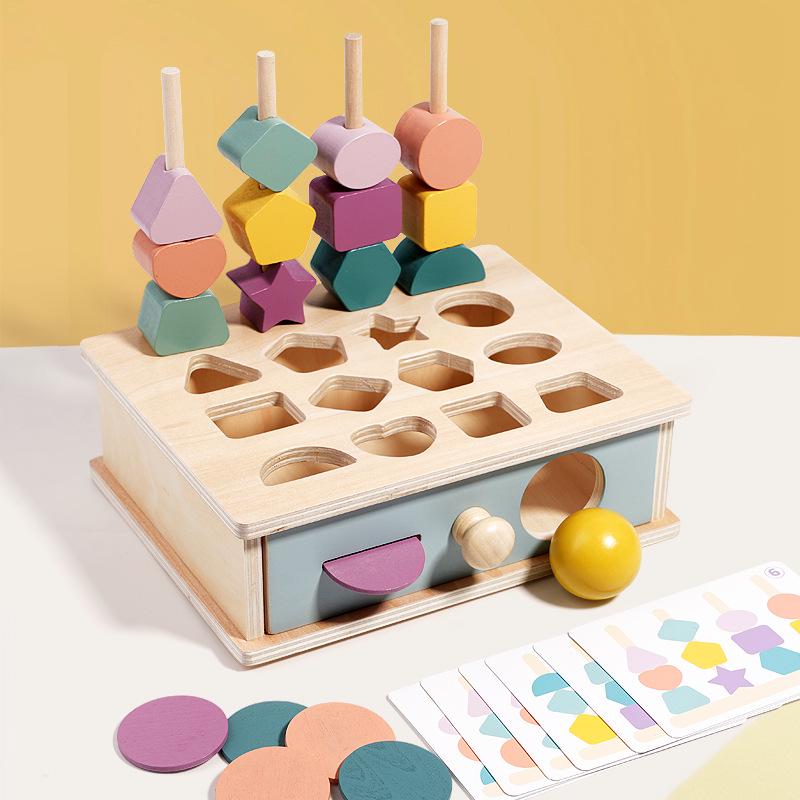 Montessori Educational Toy: Multifunctional Shape & Bead Recognition Set