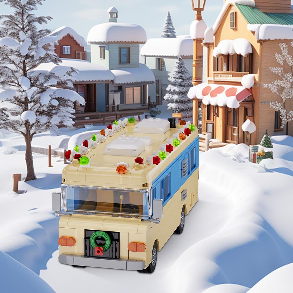 MOC Christmas Vacation Eddie's RV Building Blocks Model Travel RV Camping Car Bricks DIY Assembled Toys Kids Christmas Gifts