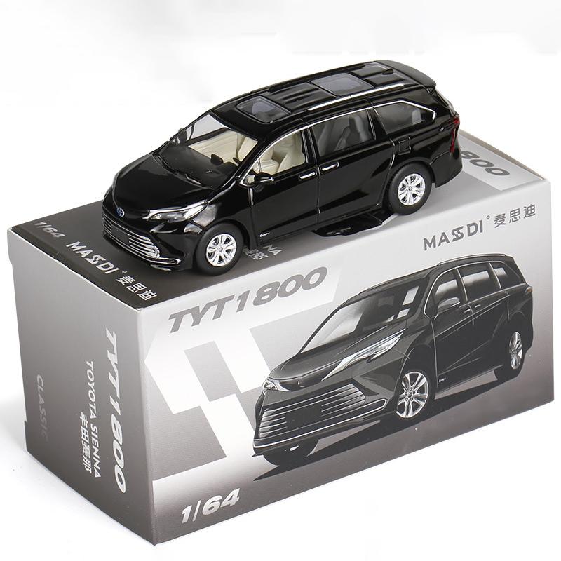 

1/64 Toyota Sienna MPV Сплавная машина Литые и игрушечные транспортные средства Модель автомобиля Миниатюрная масштабная модель автомобиля для детей чёрный