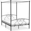VidaXL Black Metal Canopy Bed Frames 140 X 200 Cm