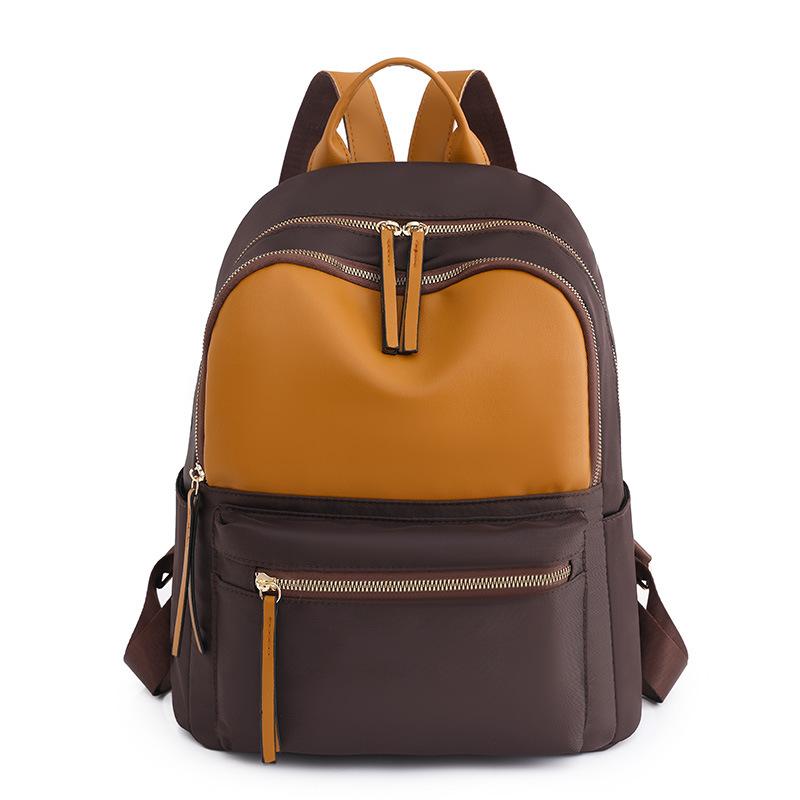 

Женский рюкзак контрастного цвета, уличный дорожный рюкзак, оксфордский рюкзак двойного назначения коричневый