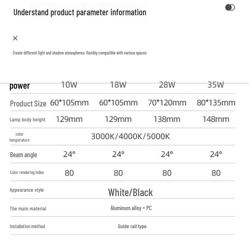 PAK Starry Series LED Track Spotlight